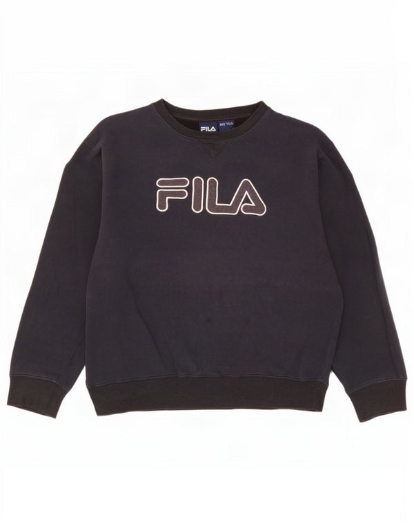 Мужской свитшот с рисунком Fila 2XL, темно-синий, хлопок