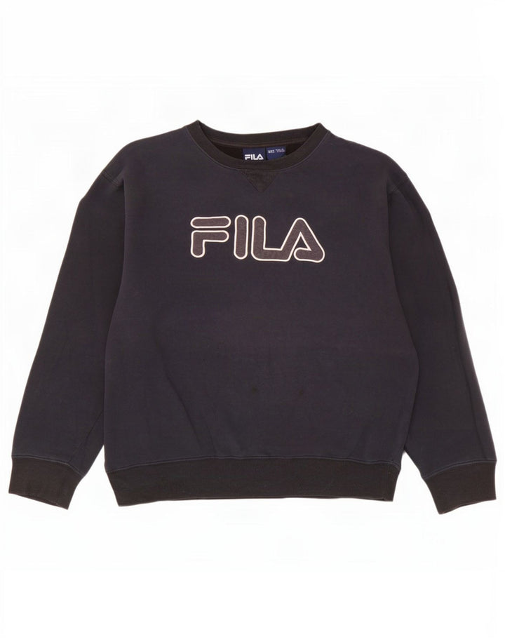 Мужской свитшот с рисунком Fila 2XL, темно-синий, хлопок