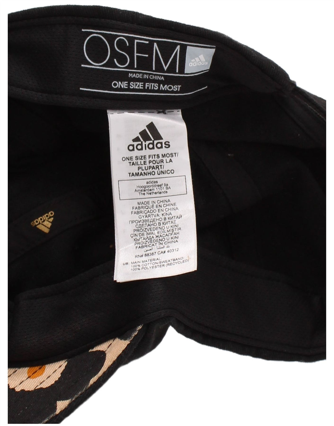Женская бейсболка Adidas, один размер, черный хлопок