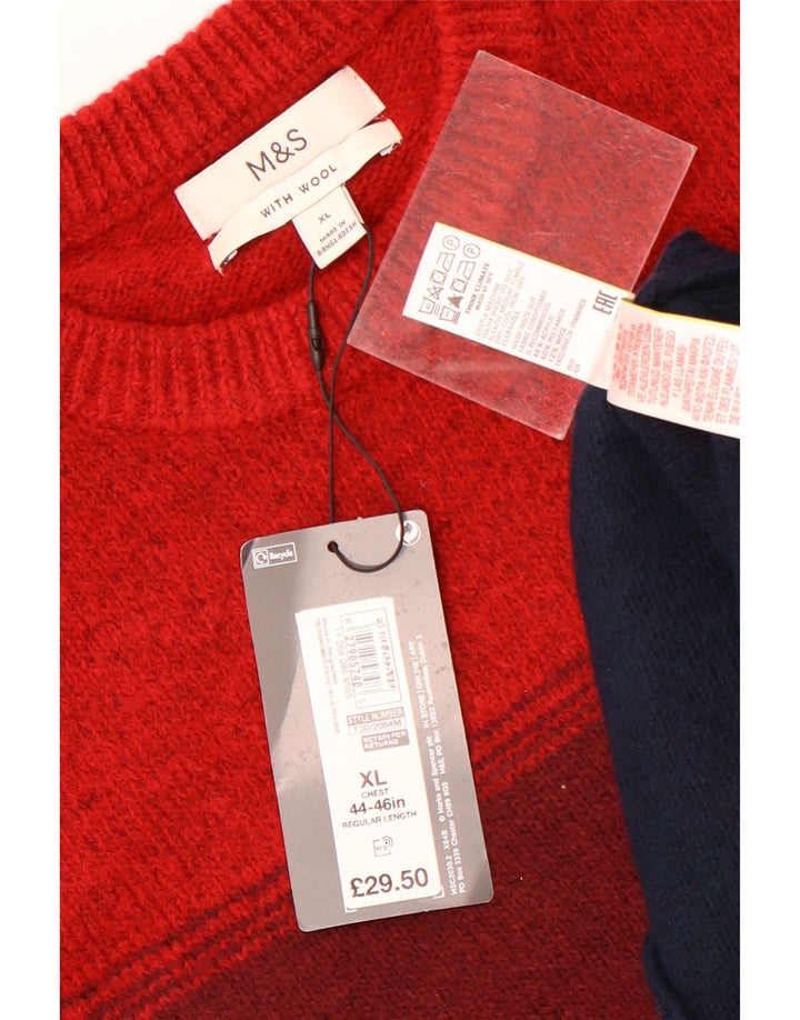 Мужской джемпер с круглым вырезом Marks & Spencer XL в разноцветную полоску