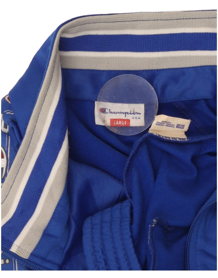 Мужской спортивный костюм CHAMPION с графическим рисунком, верхняя куртка, большой синий полиэстер
