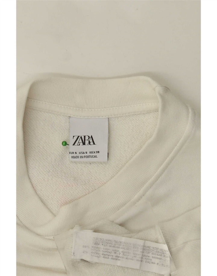 Мужской свитшот с рисунком Zara, маленький белый хлопковый джемпер