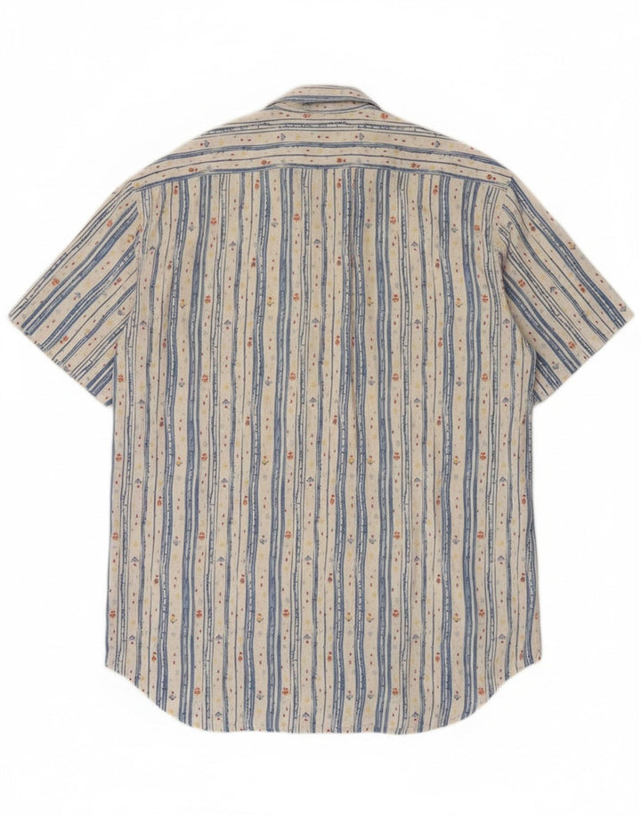 Мужская рубашка с коротким рукавом Calvin Klein, хлопковая белая полоска среднего размера