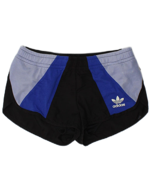 Женские спортивные шорты ADIDAS UK 6 XS, черные, хлопок с цветными блоками