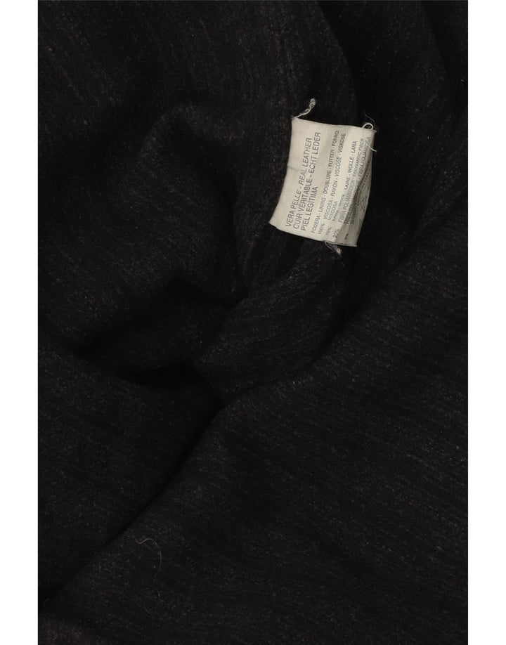 Винтажная мужская кожаная куртка UK 42 XL, черная кожа