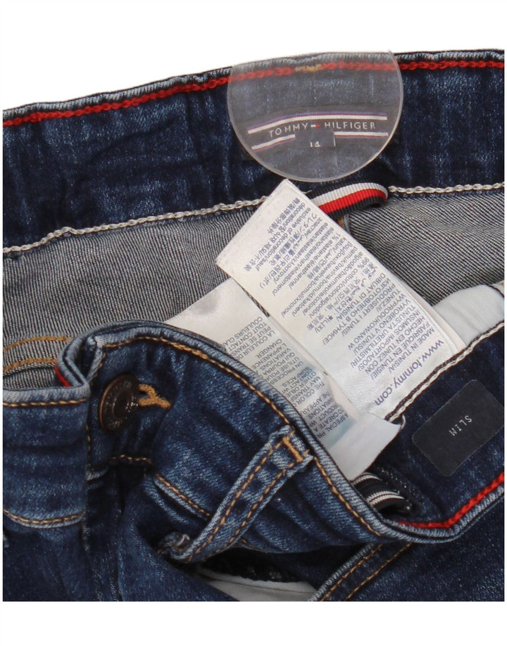 TOMMY HILFIGER Джинсы узкого кроя для девочек 13–14 лет W26 L29, синий хлопок