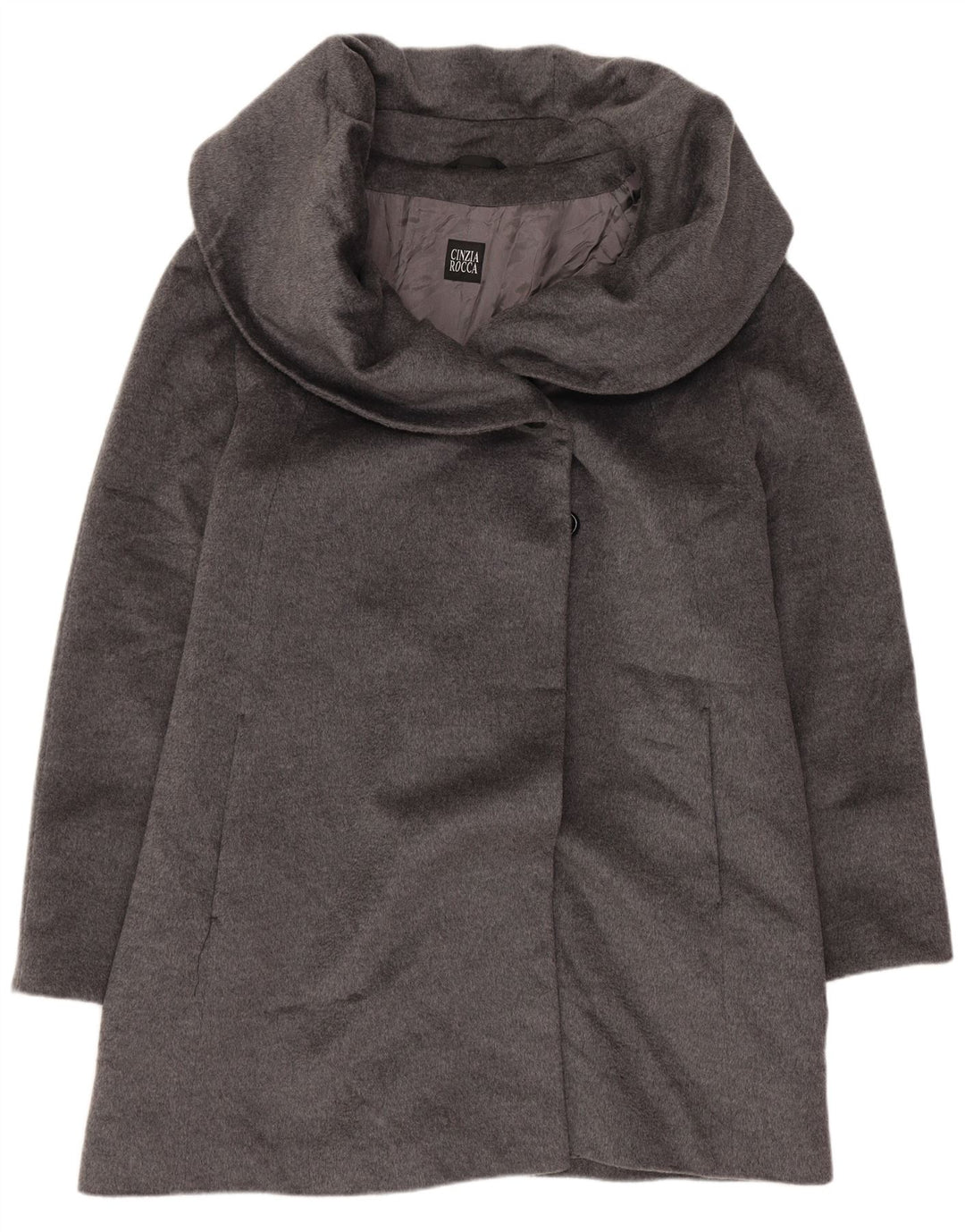 Женское пальто Cinzia Rocca UK 16, большое, серое, шерстяное