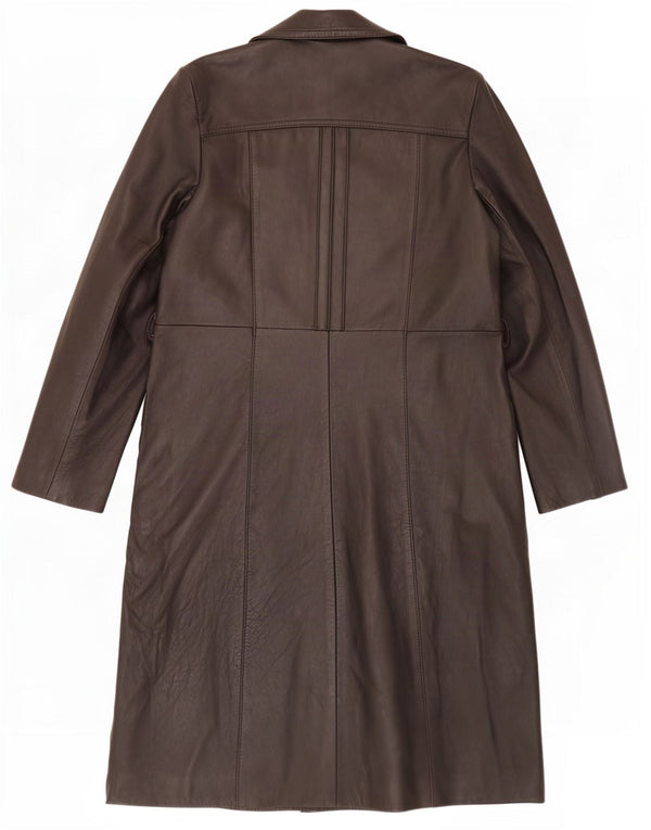Винтажное женское кожаное пальто UK 18 XL, черное