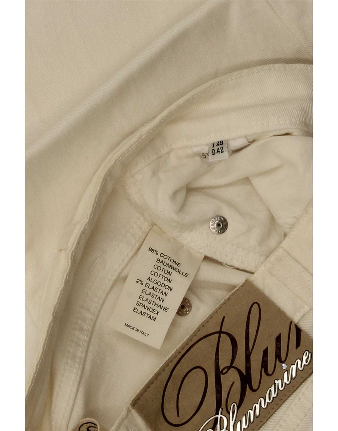 Женские узкие джинсы Blumarine Bootcut W30 L35, белый хлопок