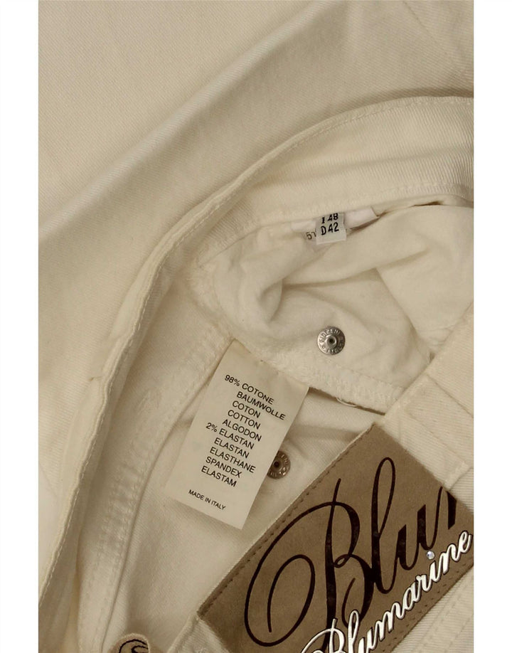 Женские узкие джинсы Blumarine Bootcut W30 L35, белый хлопок