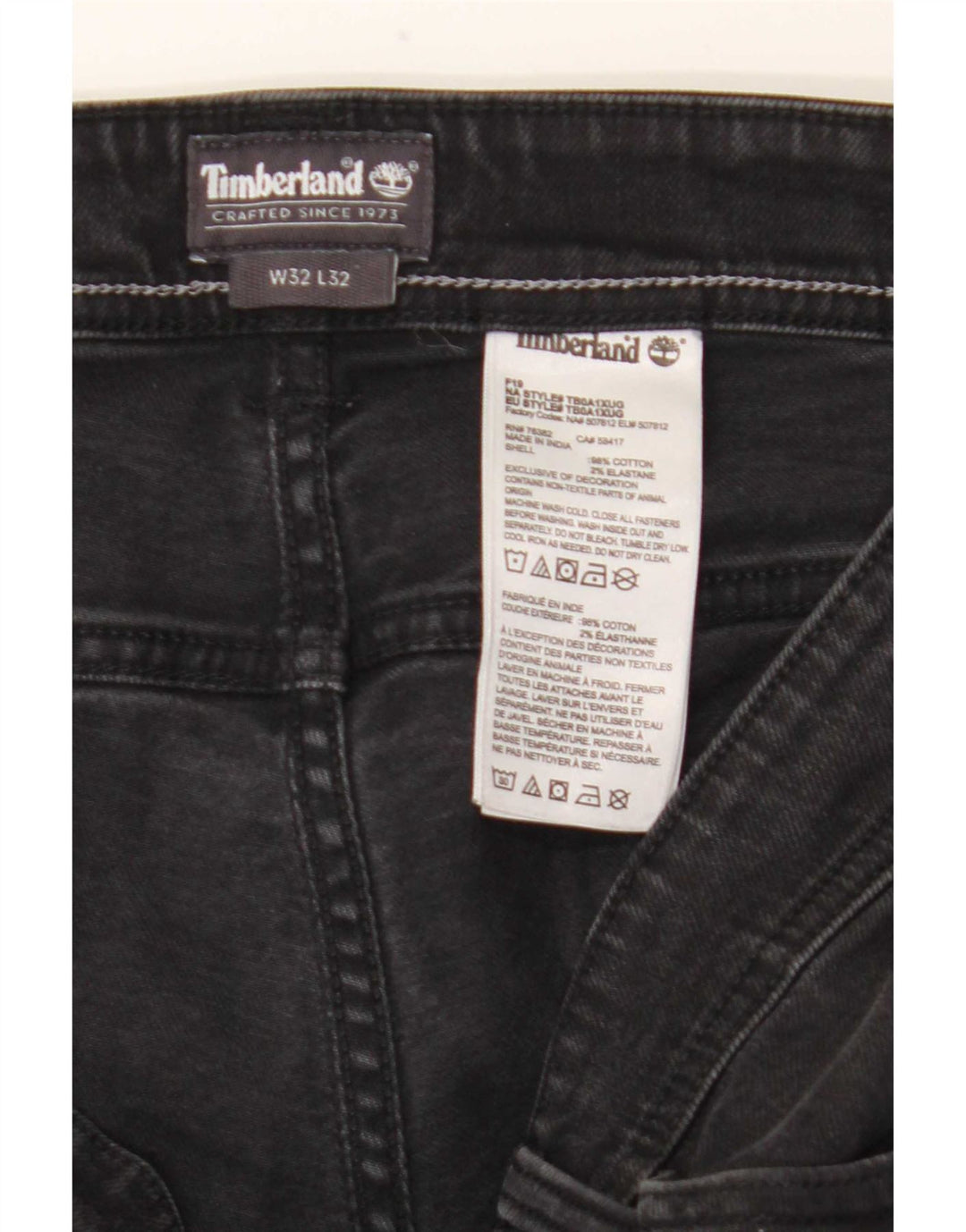 Мужские узкие джинсы Timberland W32 L32, черный хлопок