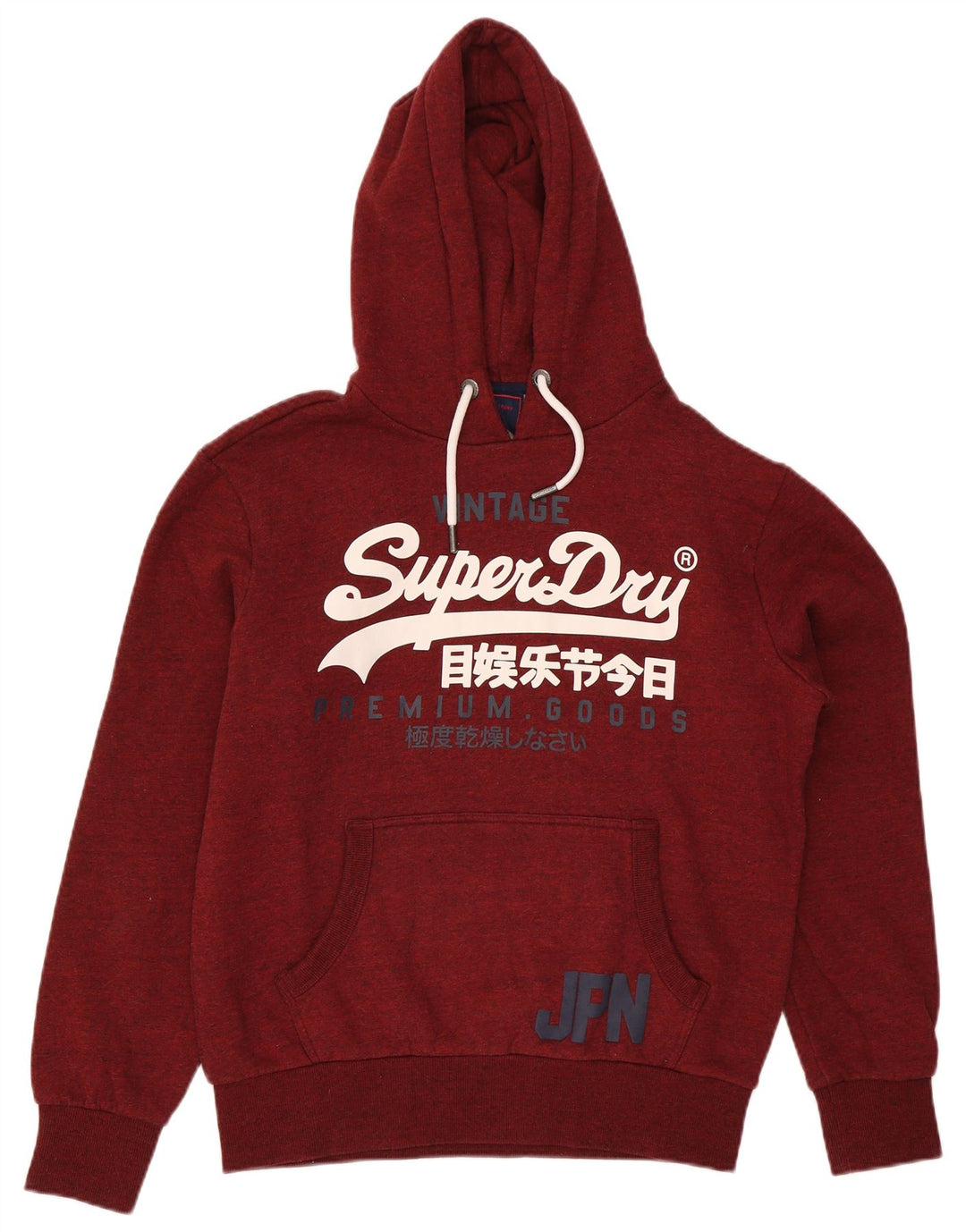 Мужская толстовка с капюшоном Superdry XL бордового цвета из полиэстера