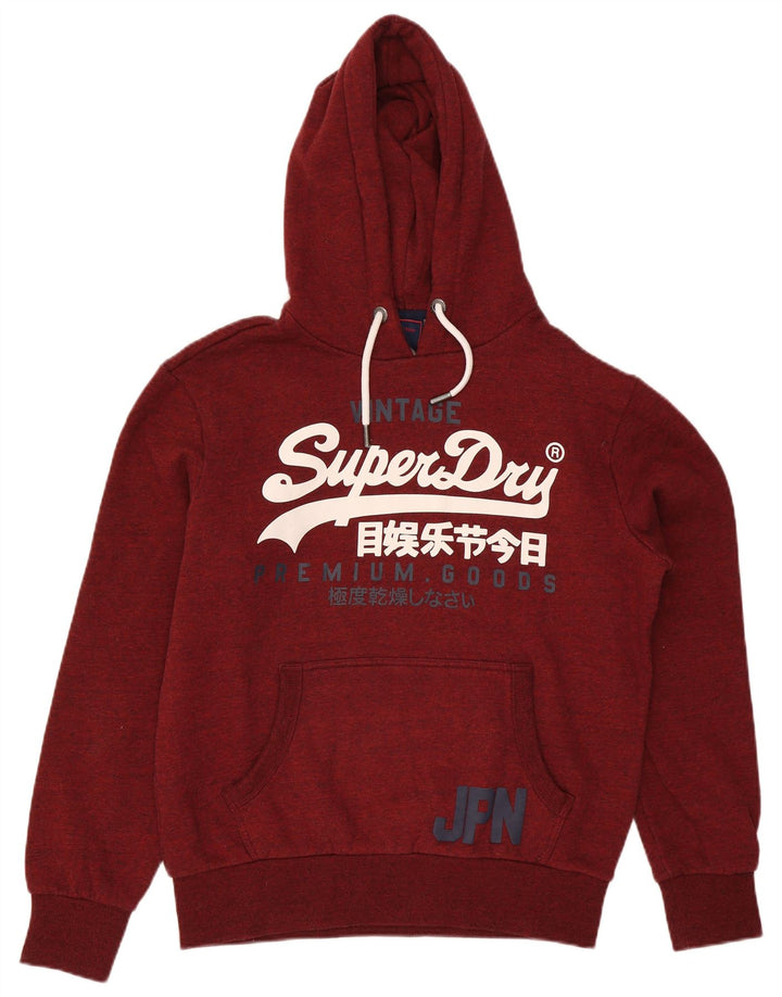 Мужская толстовка с капюшоном Superdry XL бордового цвета из полиэстера