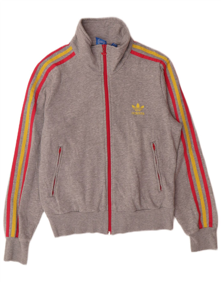 Женский спортивный костюм ADIDAS с графическим рисунком UK 14, полиэстер среднего серого цвета