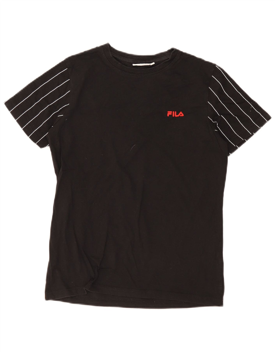 Футболка Fila для мальчиков 13-14 лет, черная в полоску