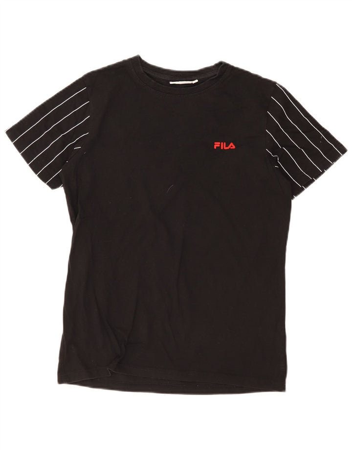 Футболка Fila для мальчиков 13-14 лет, черная в полоску