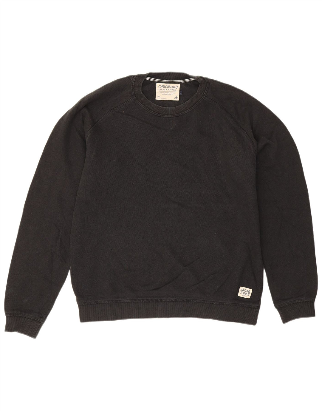 Мужской свитшот Jack & Jones, большой черный хлопковый джемпер