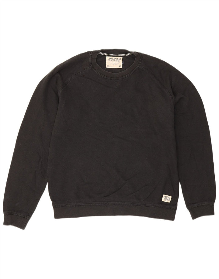 Мужской свитшот Jack & Jones, большой черный хлопковый джемпер