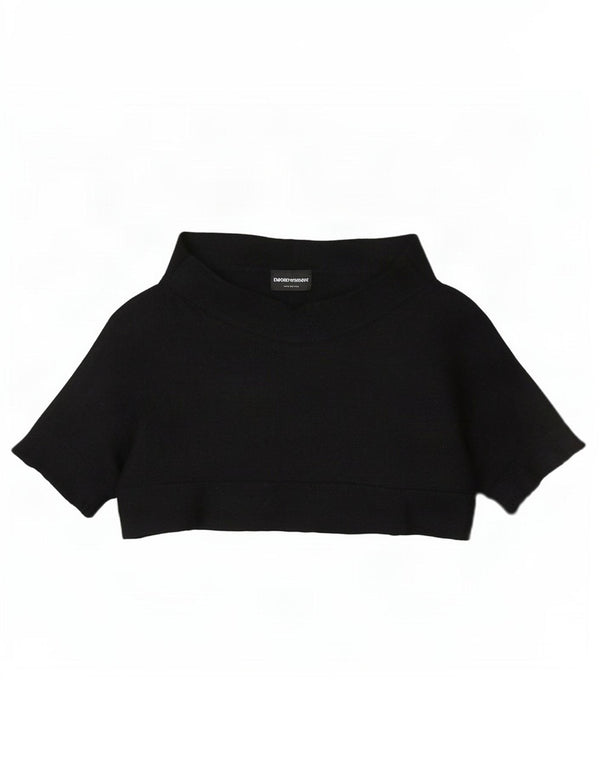 Женский укороченный топ Emporio Armani EU 38, средний черный
