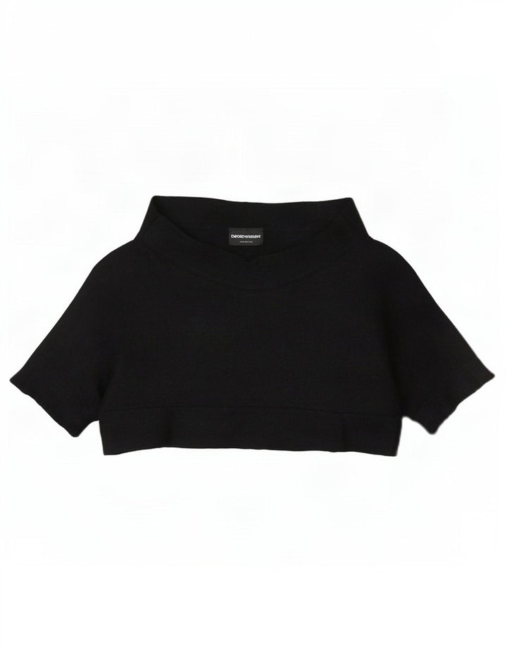 Женский укороченный топ Emporio Armani EU 38, средний черный