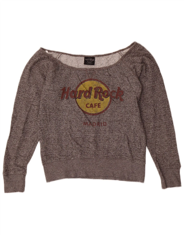 Женский джемпер с открытыми плечами Hard Rock Cafe, Великобритания, 10, маленький серый цвет