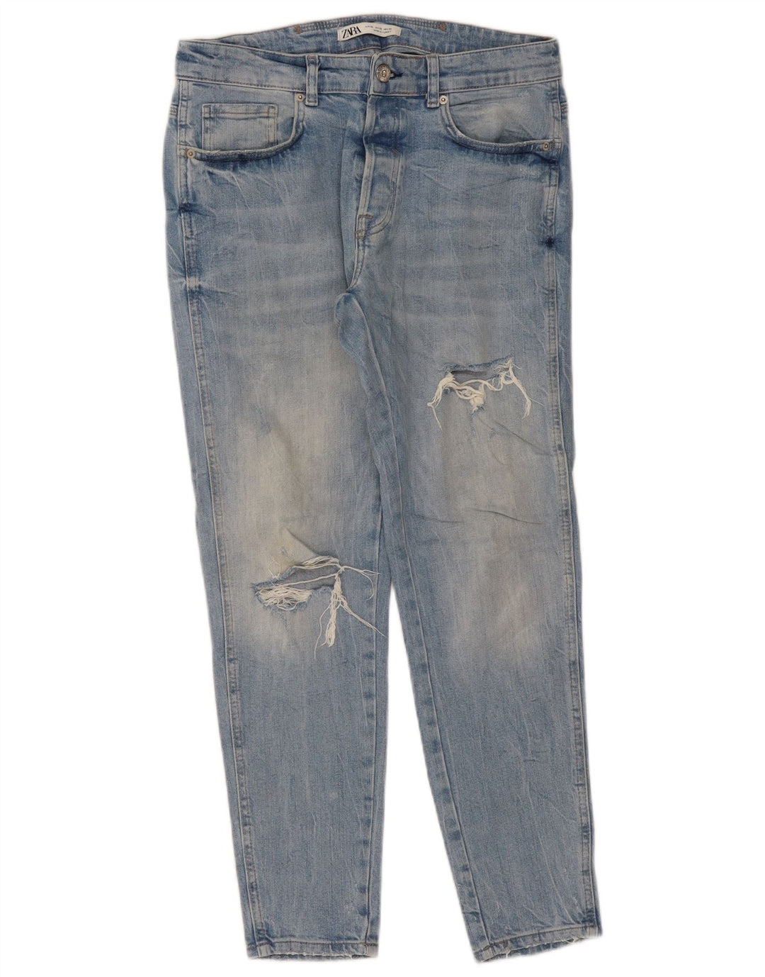 Мужские потертые узкие джинсы Zara EU 42, большие W32 L29, синие
