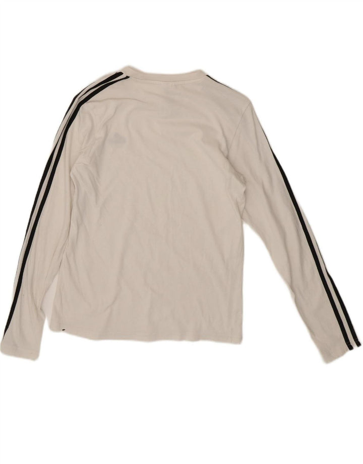 ADIDAS Womens Top Long Sleeve UK 8/10 Small White Cotton