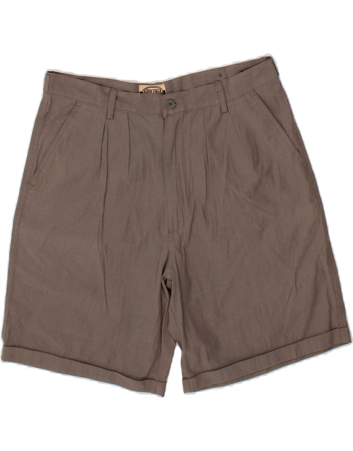 VINTAGE Mens Pegged Casual Shorts Large W34  Grey Polyester Vintage Vintage and Second-Hand Vintage from Messina Hembry 