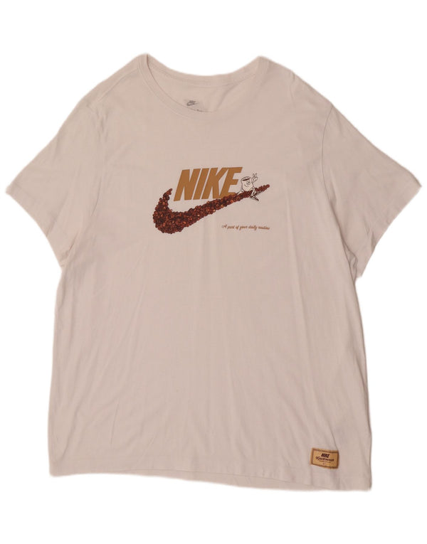 Мужская футболка с рисунком Nike 2XL, белый хлопок