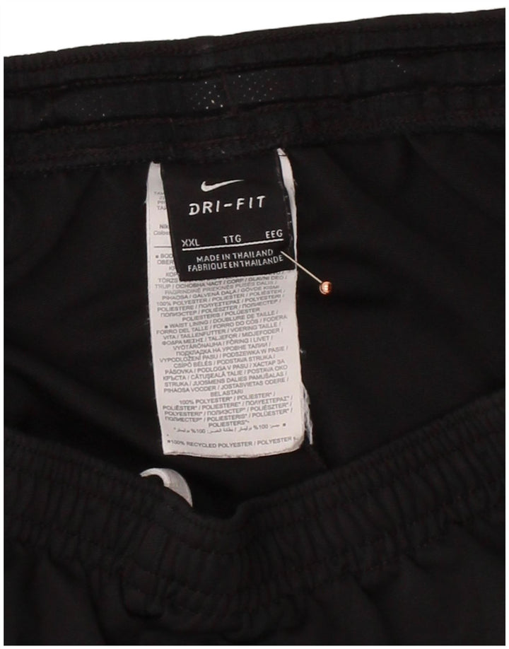 NIKE Mens Dri Fit Bermuda Sport Shorts 2XL Black Polyester