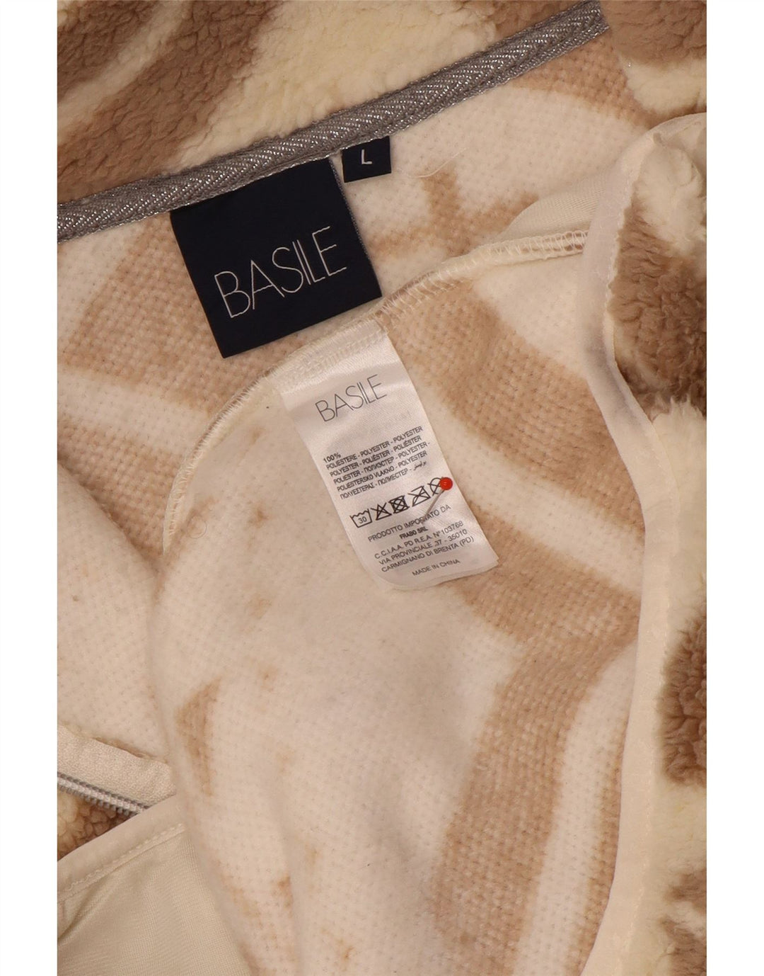 Женская флисовая куртка Basile UK 14, большой размер, бежевый полиэстер Fair Isle