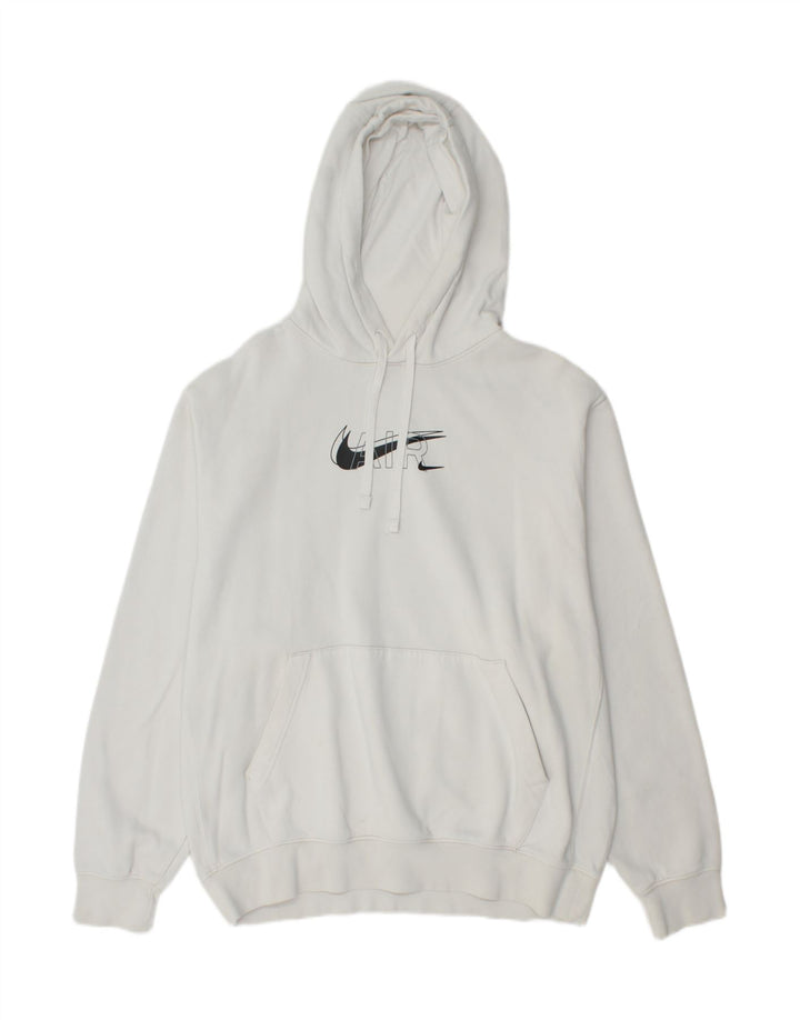 Мужской джемпер с капюшоном NIKE, большой размер, белый хлопок, хлопок