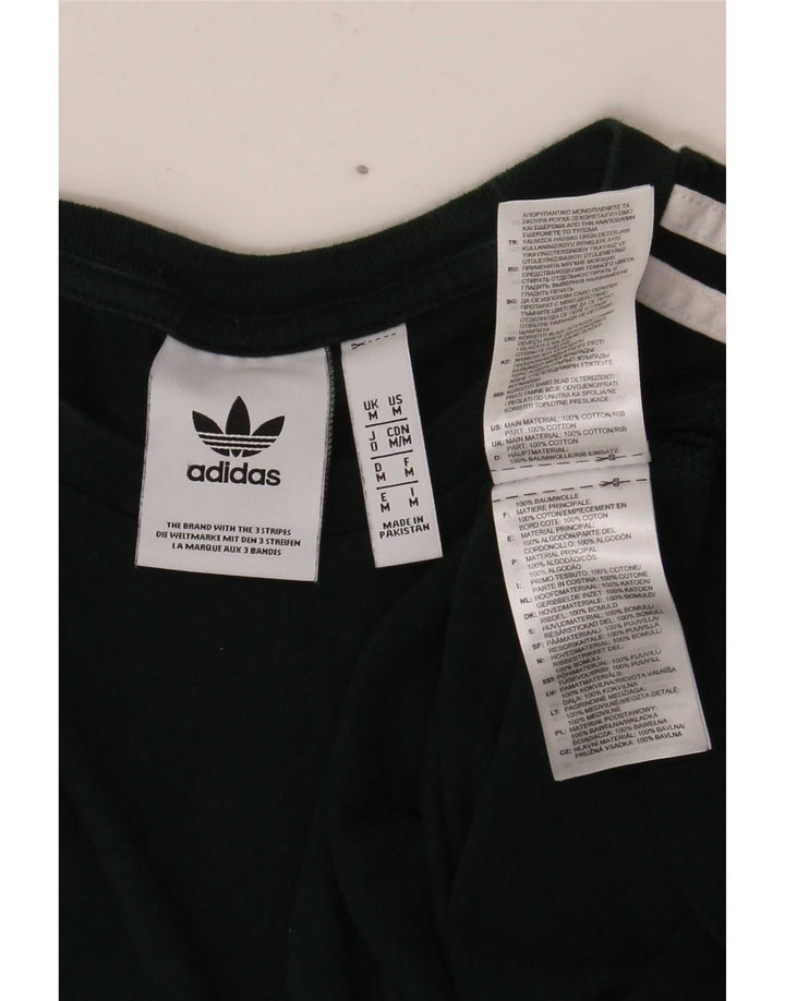 Мужской топ Adidas с длинным рукавом, средний зеленый хлопок, хлопок
