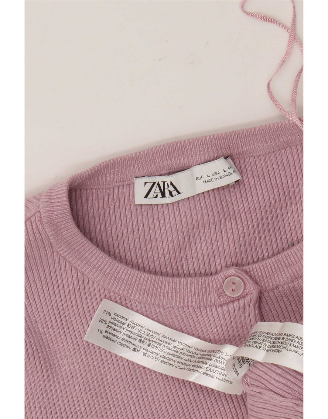 Женский укороченный топ Zara UK 14, большой розовый, вискоза