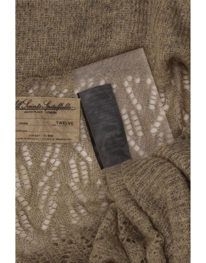 Женский укороченный кардиган оверсайз с запахом ALL SAINTS, размер 12, зеленый