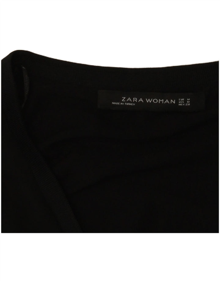 Женская блузка с рукавом 3/4 Zara UK 12, средний черный