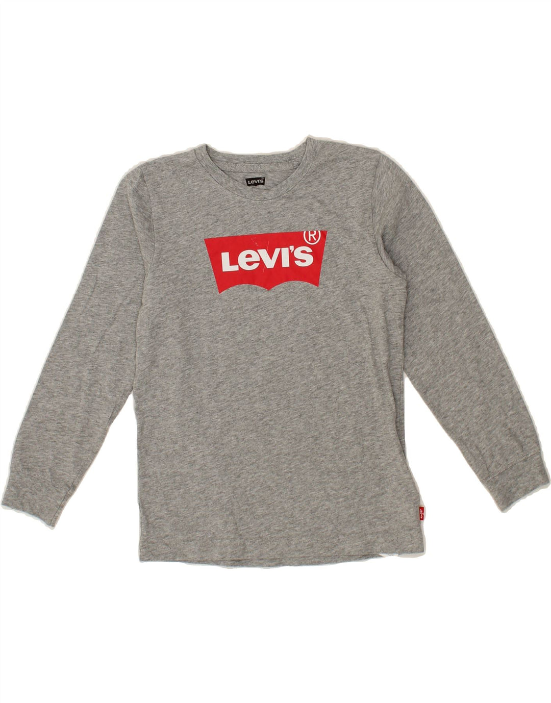 LEVI'S Boys Graphic Top Long Sleeve 7-8 Years Grey Cotton Vintage Levi's and Second-Hand Levi's from Messina Hembry 