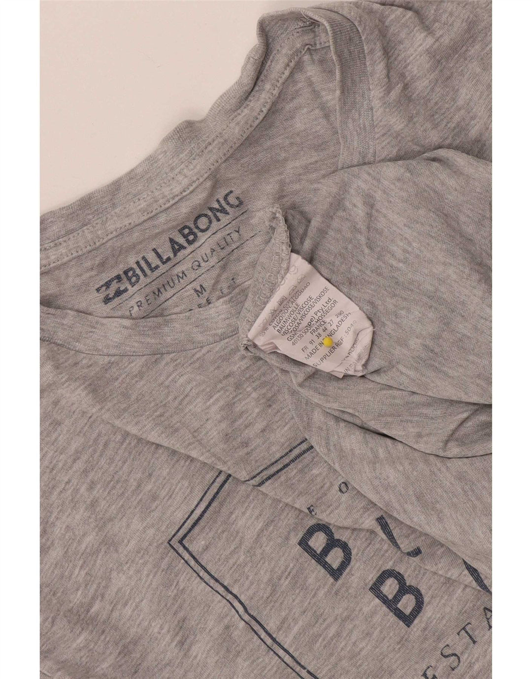 Billabong Мужская футболка с рисунком из хлопка среднего серого цвета с крапинками