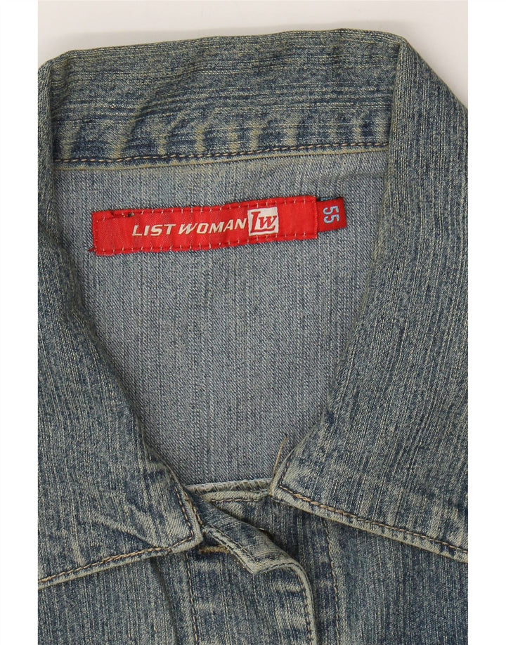 VINTAGE Womens Denim Jacket UK 16 Large Blue Cotton Vintage Vintage and Second-Hand Vintage from Messina Hembry 