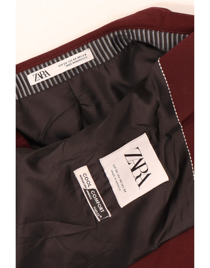 Мужской пиджак на 1 пуговице Zara EU 54 XL бордовый