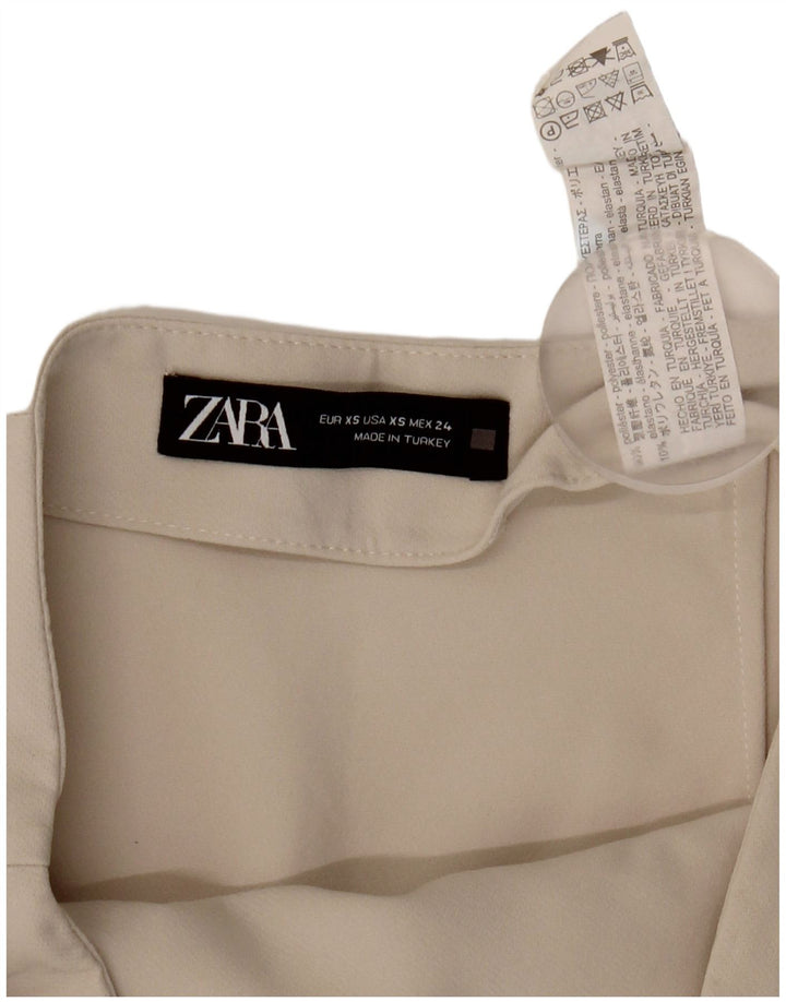 Женские шорты Zara UK 4 XS бежевого цвета из полиэстера