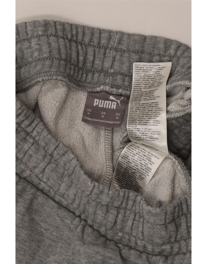 Мужские спортивные брюки PUMA с графическим принтом, джоггеры, хлопок среднего серого цвета