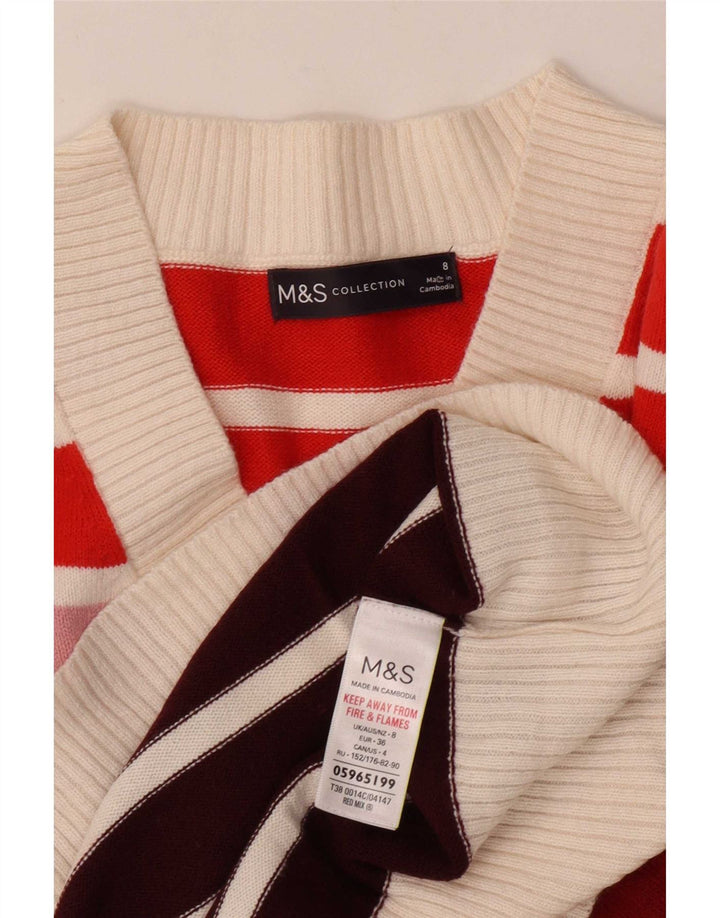 Женский джемпер с v-образным вырезом Marks & Spencer, Великобритания, 8, маленький, разноцветный