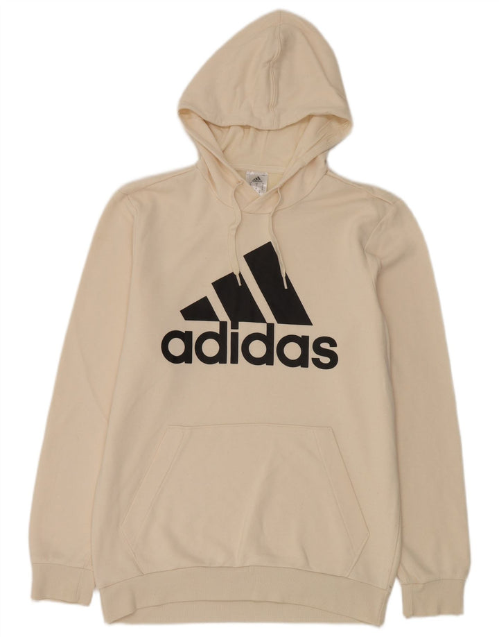 Мужской джемпер с капюшоном Adidas с рисунком, средний, белый, хлопковый