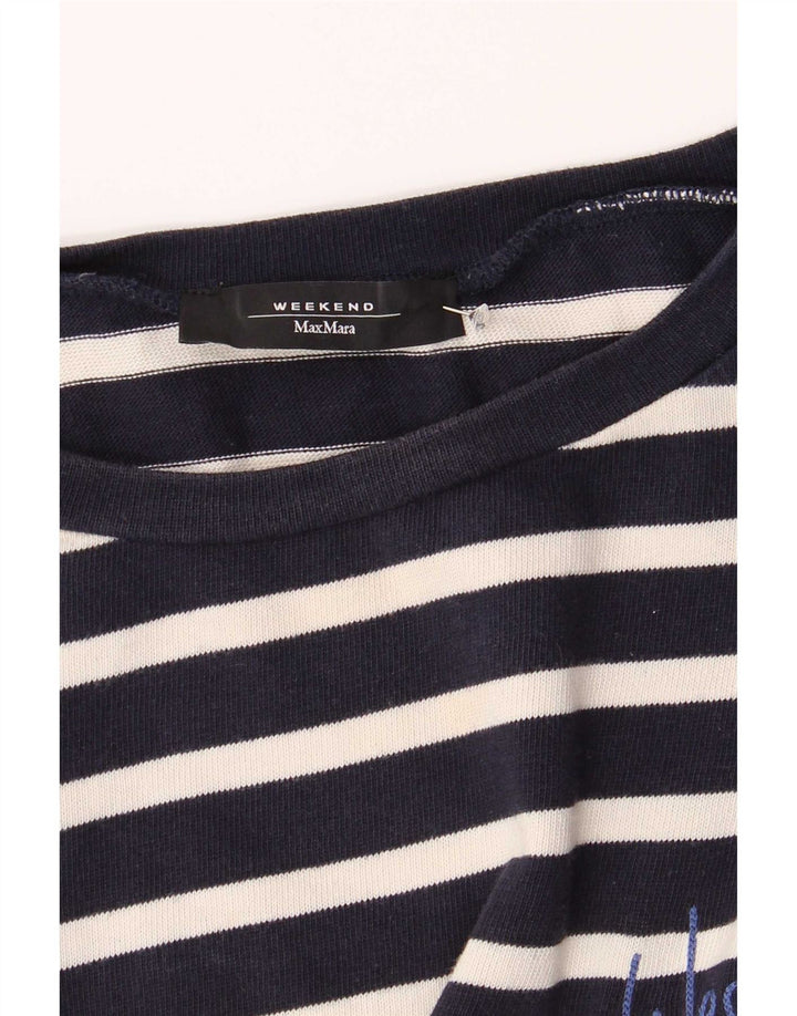 Женский топ выходного дня Max Mara с рукавом 3/4, Великобритания 14, средний темно-синий морской цвет