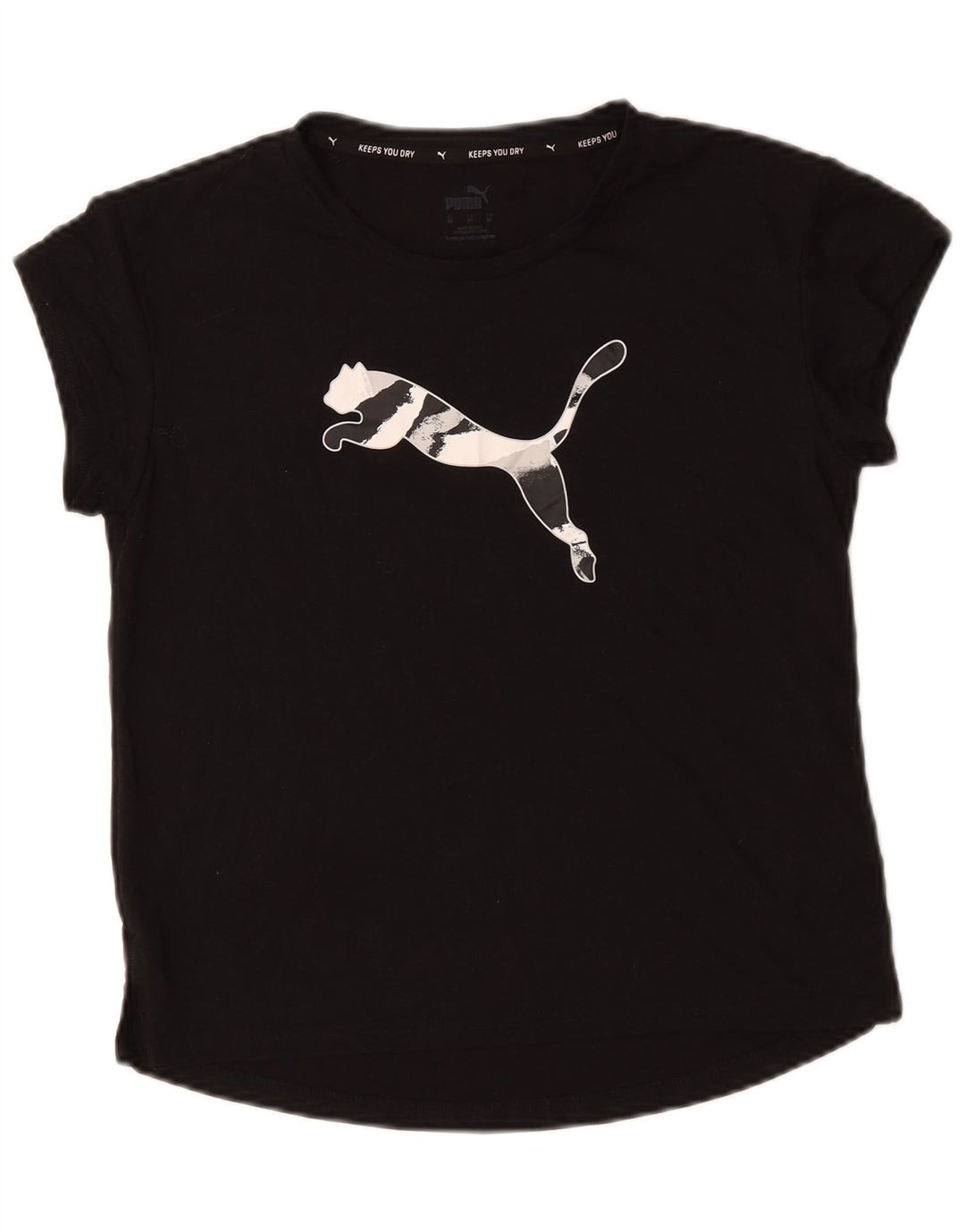 Женская футболка оверсайз с рисунком Puma Top UK 6 XS, черный полиэстер