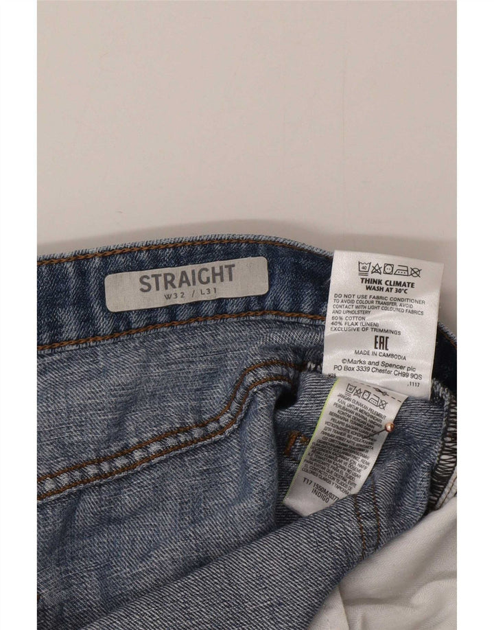 Мужские прямые джинсы Marks & Spencer W32 L31 синие, хлопок