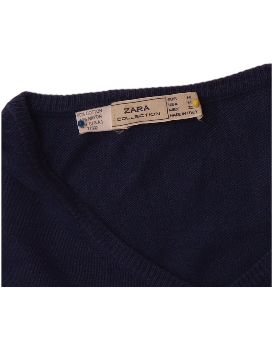 Женский кардиган Zara UK 14, средний темно-синий хлопковый свитер