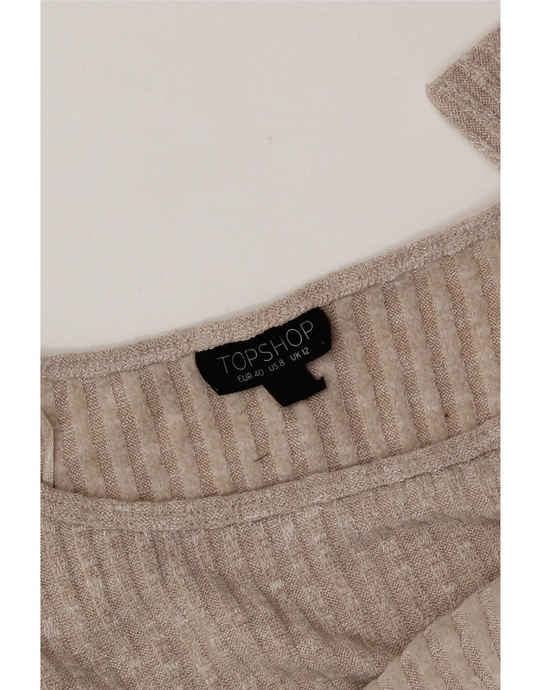 Женский укороченный топ оверсайз Topshop с длинными рукавами, Великобритания, 12, средний, бежевый, в крапинку