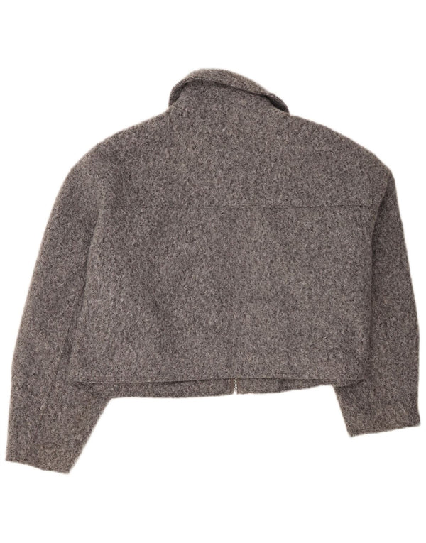 Женский укороченный бомбер Zara UK 20 2XL, серый полиэстер